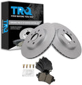 TRQ Front Brake Pad and Rotor Set Ceramic G Coated Vented Rotors Compatible with 2014-2019 Mini Cooper 2016-2018 Cooper Clubman
