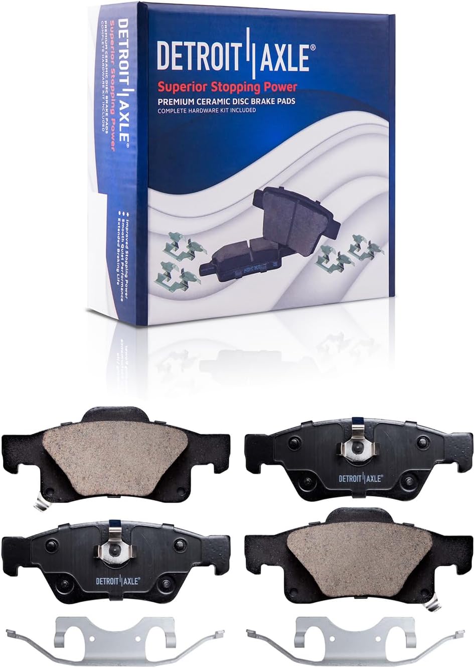 Detroit Axle - Rear Brake Kit for 2011-2020 Jeep Grand Cherokee Dodge Durango Replacement Disc Brake Rotors 2012 2013 2014 2015 2016 2017 2018 2019 Ceramic Brakes Pads : 13' inch Rotor