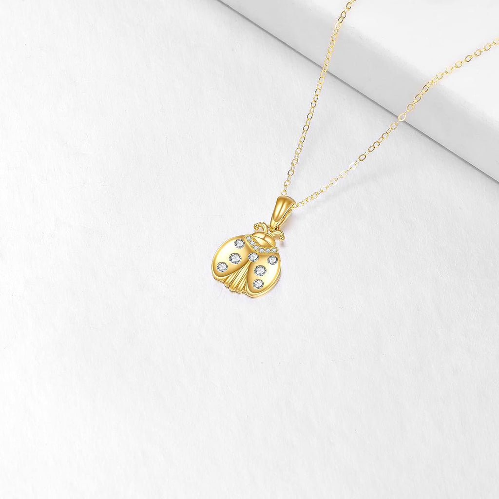 KECHO 14K Gold Red Cardinal/Hummingbird/Ladybug/Dragonfly Necklace Gifts for Women Pendant Memorial Jewelry