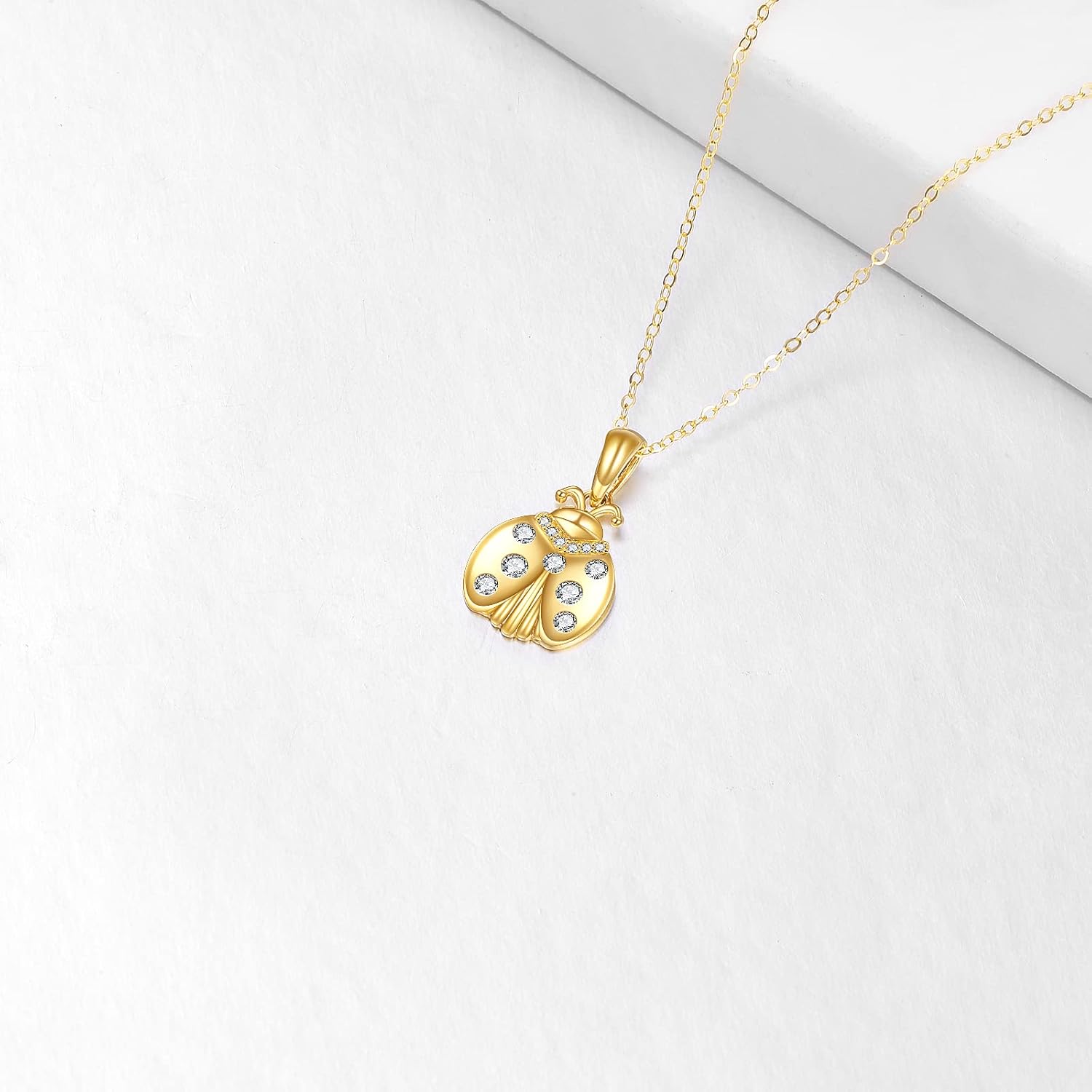 KECHO 14K Gold Red Cardinal/Hummingbird/Ladybug/Dragonfly Necklace Gifts for Women Pendant Memorial Jewelry