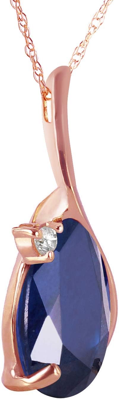 Galaxy Gold GG 2.53 Carat 14k Solid Gold Necklace with Natural Diamond and Sapphire