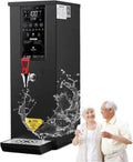 Commercial Hot Water Dispenser, Electric Water Boiler and Dispenser, Full-Automatic Boiling Water Machine Stainless Steel Liner and LCD Display for Tea Coffee Shop Dessert Shop Hotel Black