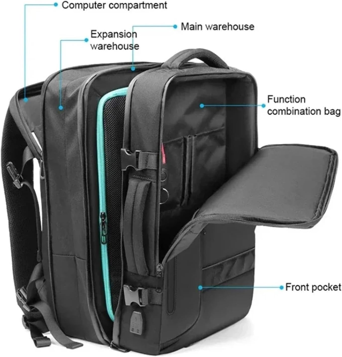 Vacuum Bags For Travel Backpack For Men Compression Waterproof 16 Inch Laptop Business Bag Expandable Luggage