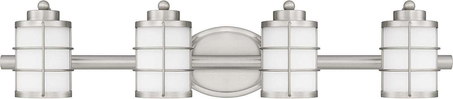Quoizel Hazlett 4-Light Brushed Nickel Vanity Light