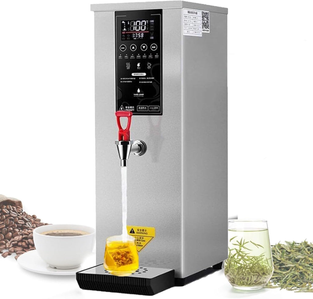 Commercial Hot Water Dispenser Boiler, 3000W Electric Catering Urn, Temperature Adjustable, 60L/H Large Output, Quick Brewing for Coffee, Tea, Milk, Hot Drinks Silver
