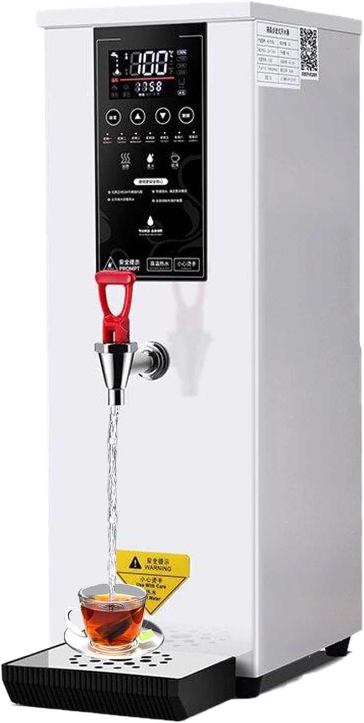 Commercial Hot Water Dispenser Eletric Water Boiler Automatic 3000W Heating for Tea Coffee Shop, Restaurant, Home, Office, 25L, 60-100°C Temperature Adjustment,White