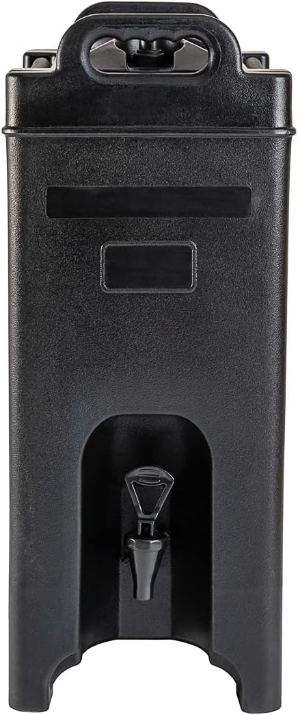 Restaurantware Cater Tek 5 Gallon Beverage Dispenser 1 Insulated Drink Dispenser - Built-In Handles For Hot and Cold Drinks Black Plastic Beverage Server Use At Parties or Restaurants