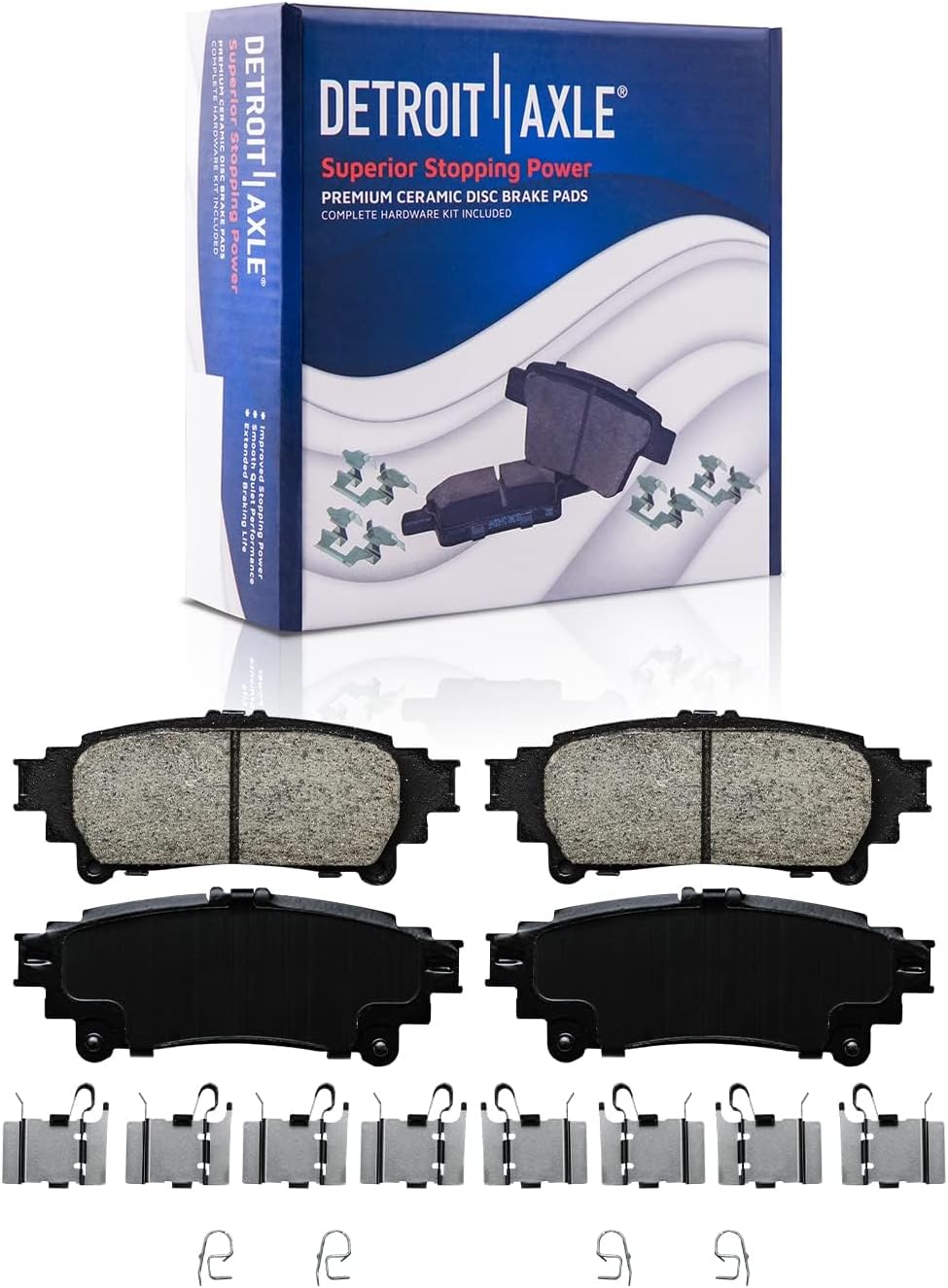 Detroit Axle - Brake Kit for 2012-2017 Toyota Prius V Disc Brake Rotors Ceramic Brakes Pads with Hardware 2013 2014 2015 2016 Replacement 10.83' inch Front and 11.42' inch Rear