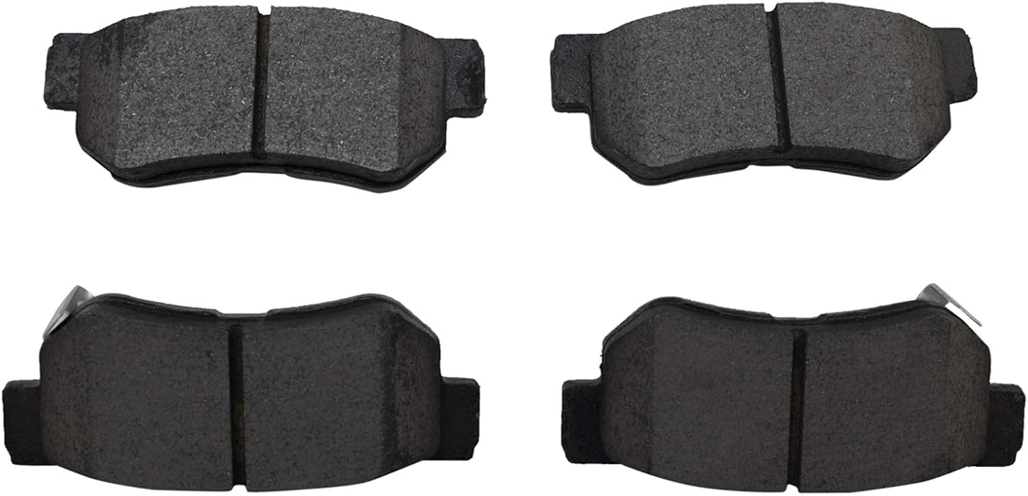 TRQ Front and Rear Brake Pad and Rotor Set Ceramic Vented Front Rotors 293mm Compatible with 2001-2006 Hyundai Santa Fe