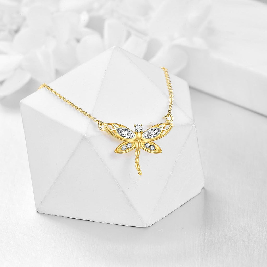 KECHO Christmas Gifts 14k Solid Gold Animals Necklace for Women Giraffe Bee Elephant Ladybug Koala Axolotl Horse Unicorn Cat Necklaces Pendant Jewelry Mothers Day Birthday for Mom Wife Friends