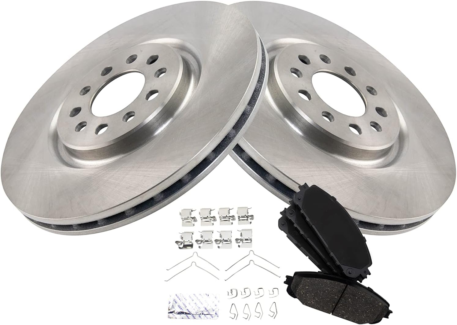 TRQ Front Ceramic Brake Pad and Rotor Set 12.99 in 5-Lug for 2016-2021 Jeep Cherokee with 330 mm Diameter Front Rotors with Dual Piston Calipers