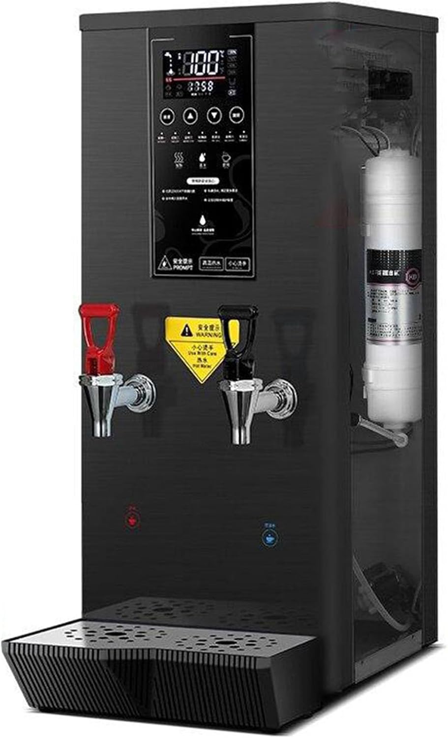Commercial Instant Water Dispenser, 3000 w Desktop Electric Hot Water Boiler, 60°C to 100°C Adjustable, Automatic Hot Water Pot Digital Control Panel/Auto Temperature Control Black