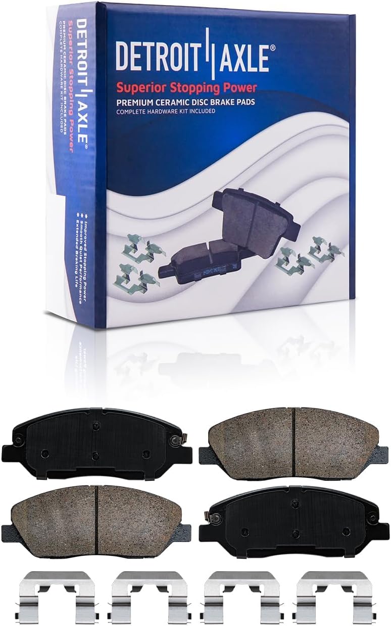 Detroit Axle - 10pc Brake Kit for Hyundai 2013 2014 Santa Fe, Disc Brake Rotors Ceramic Brakes Pads with Hardware Replacement : 12.60' inch Front and 11.89' inch Rear Rotors