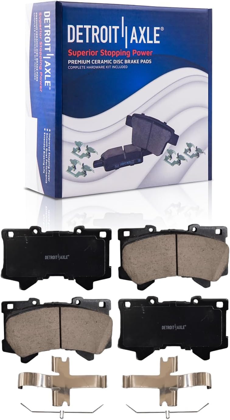 Detroit Axle - Brake Kit for Toyota Tundra Sequoia Lexus LX600 Disc Brake Rotors Ceramic Brakes Pads with Hardware Replacement : 13.94' inch Front and 13.19' inch Rear Rotors