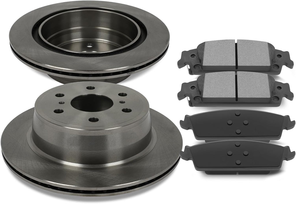 SCITOO - Brake Kits For Cadillac For Escalade,For Escalade ESV,For Silverado 1500,For Suburban,For Tahoe,For Yukon,For Yukon XL Rear Disc Brake Rotors and Ceramic Brakes Pads: 55133;D1707-8930