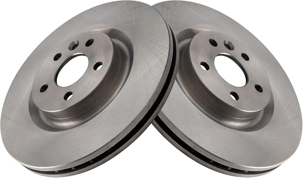TRQ Front Brake Pad and Rotor Set Ceramic Compatible with 2018-2019 Jaguar E-Pace 2015-2019 Land Rover Discovery Sport 2016-2019 Range Rover Evoque