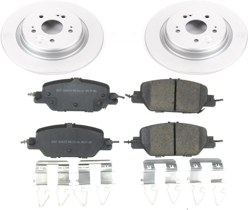 PowerStop Rear Brake Kit for Honda CR-V 2017-25 - Fully-Coated Disc Rotors with Z17 Ceramic Brake Pads Replacement, CRK7528