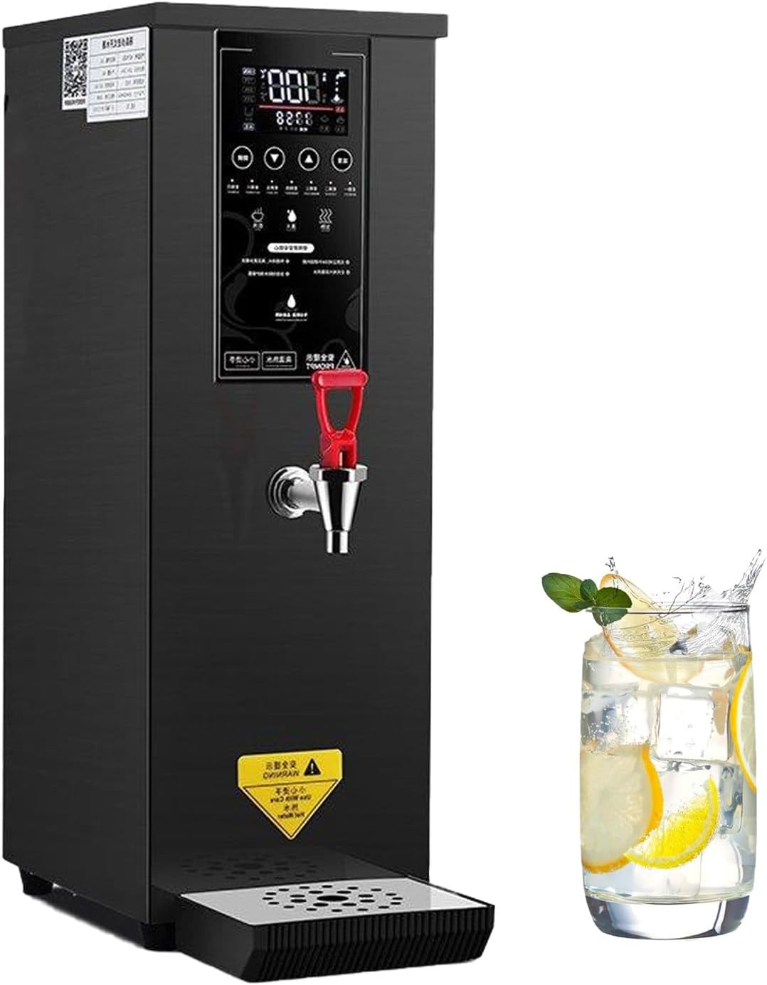 Commercial Hot Water Dispenser 3000W, 25L Large Electric Water Boiler Stainless Steel Hot Water Machine, Step Heating,for Tea Coffee Restaurant, 140°F-212°F Temperature Adjustable,Black