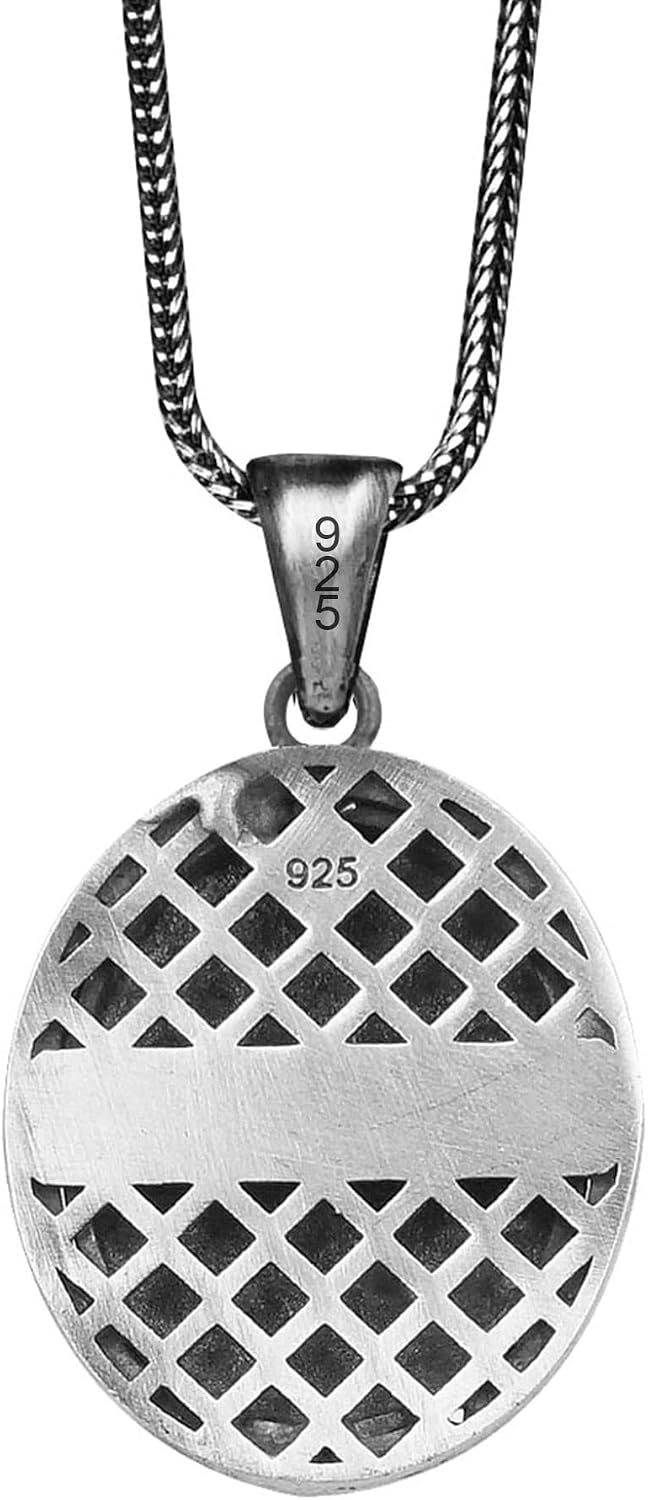 Scarab Medallion Sterling Silver, Beetle Necklace, Scarab Beatle Pendant, Scarab Totem Medallion, June Bug Necklace, Antique Scarab Necklace