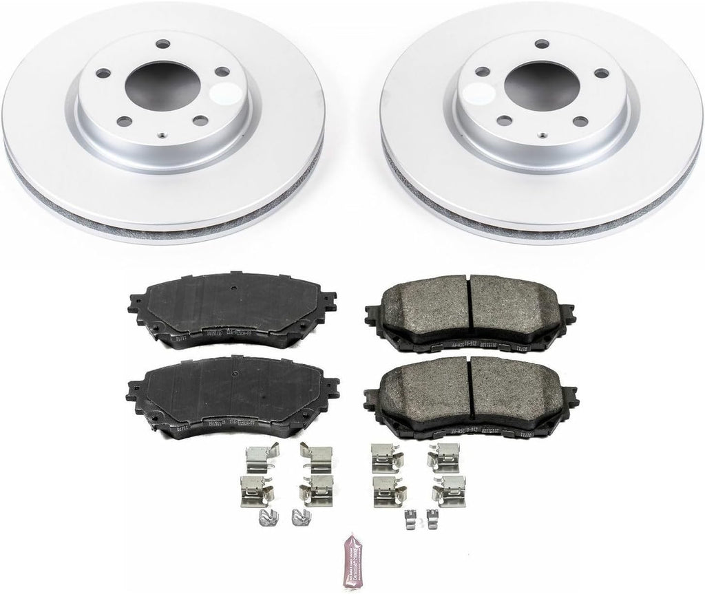 PowerStop Front Brake Kit for Mazda 6 2014-18 - Fully-Coated Disc Rotors with Z17 Ceramic Brake Pads Replacement, CRK6968