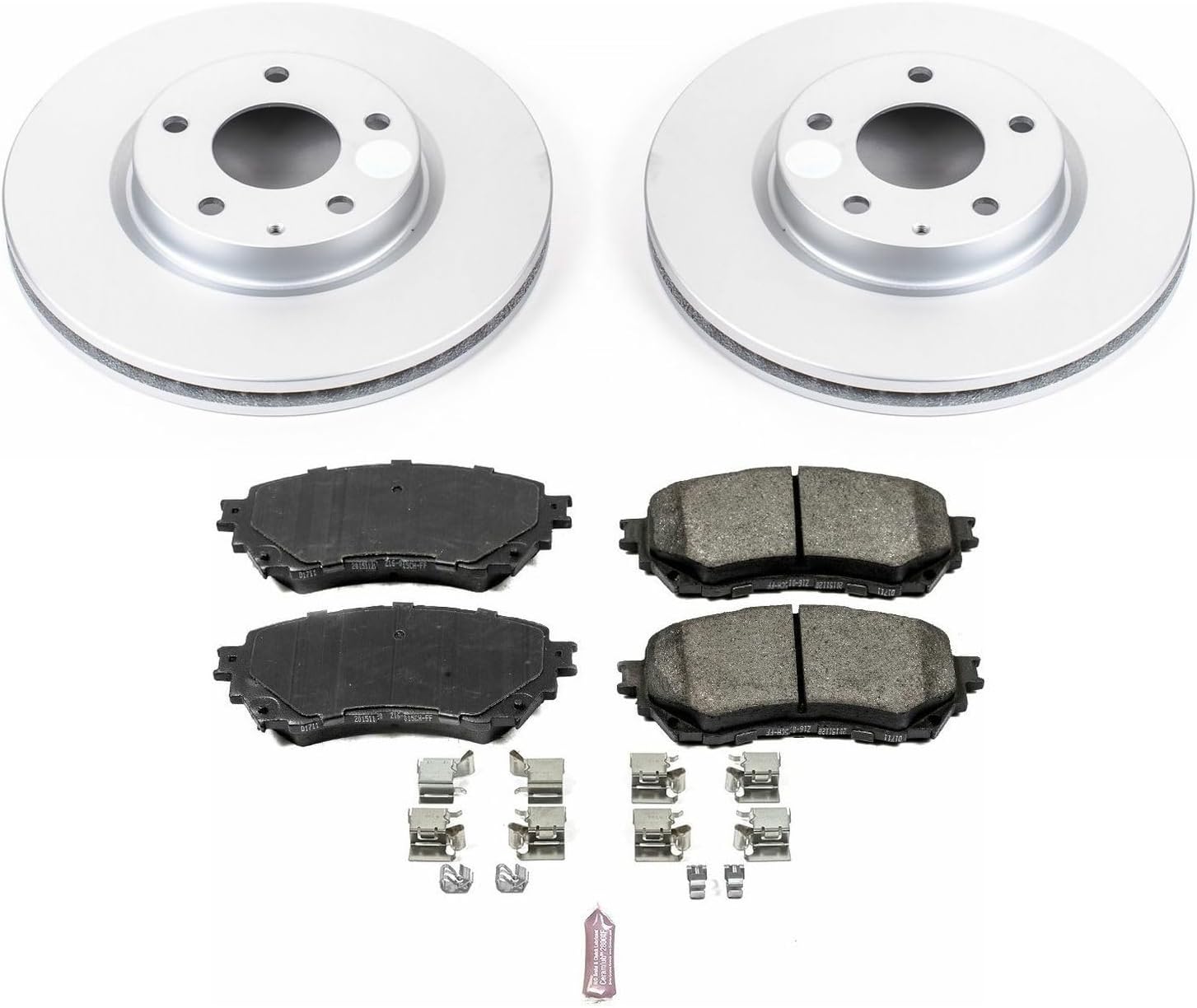 PowerStop Front Brake Kit for Mazda 6 2014-18 - Fully-Coated Disc Rotors with Z17 Ceramic Brake Pads Replacement, CRK6968