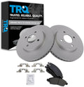 TRQ Front Brake Pad and Rotor Set Ceramic G Coated Vented Rotors Compatible with 2012-2018 Nissan Versa 2014-2018 Versa Note
