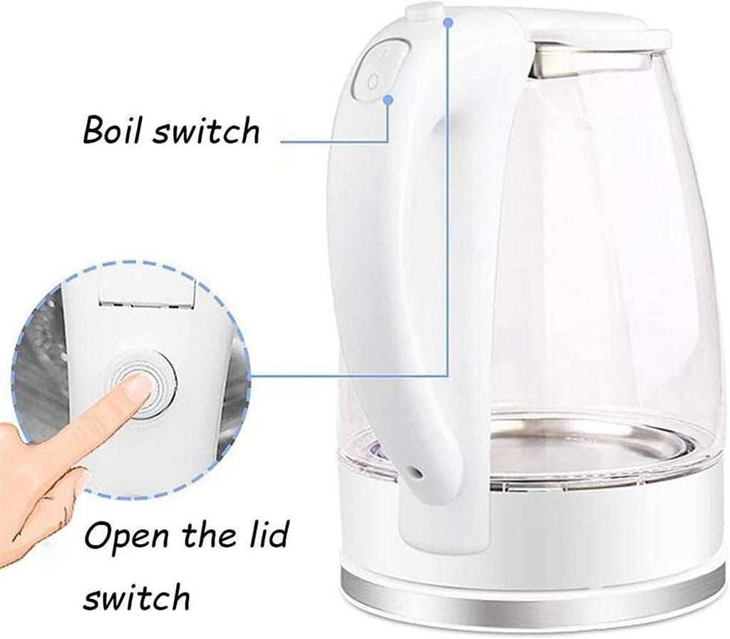 Electric Kettles Boiling Water,1.8L Glass Fast Boil Electric Kettle With LED Indicator Light, Boil-Dry Protection, Auto Shut-off, Hot Water Dispensers