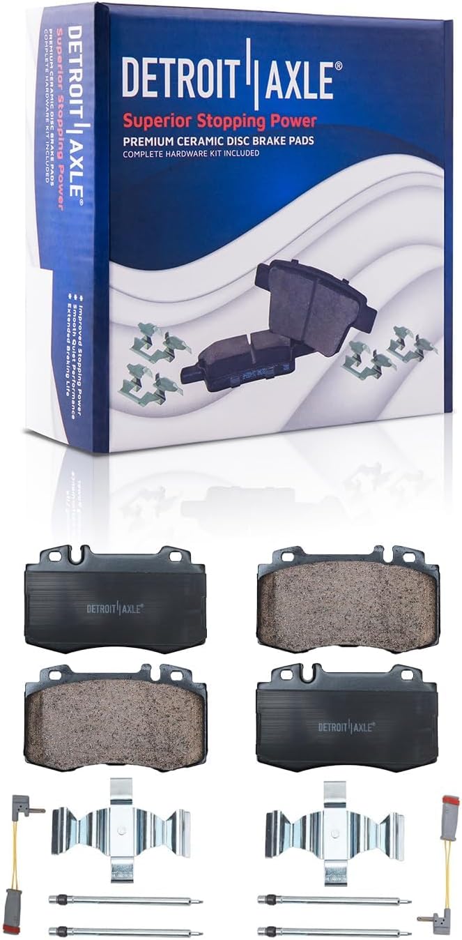 Detroit Axle - Brake Kit for 2004-2006 Mercedes-Benz E500, Disc Brake Rotors Ceramic Brakes Pads with Hardware Replacement: 12.28' inch Front and 11.81' inch Rear Rotor