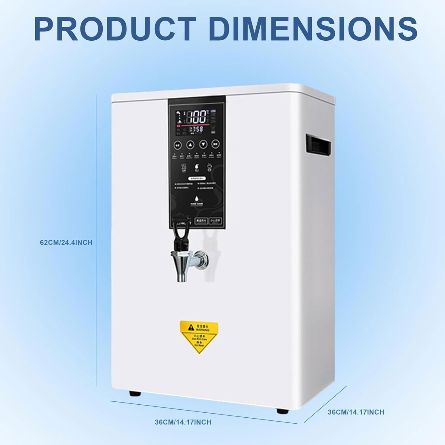 50L Instant Hot Water Dispenser, Wall-Mounted Commercial Water Boiler With Filter Lcd Display, Stainless Steel Water Heater With Spout for Cafe, Home, Office