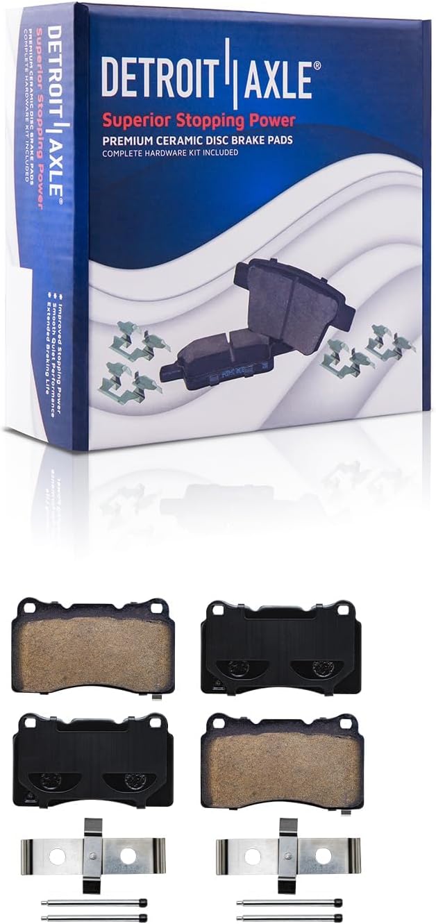 Detroit Axle - Brake Kit for 2014 Cadillac CTS [V; Sedan] Disc Brakes Rotors Ceramic Brake Pads Replacement : 13.58' inch Front and 14.37' inch Rear Rotor