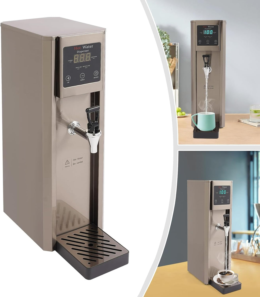Electric Water Boiler, 1800W 7.8L/2.06gal Hot Water Dispenser, Adjustable Temperature Water Boiler, Large Capacity Step-Heating Temperature Control 104-210.2℉, for Coffee Shop Office Restaurant