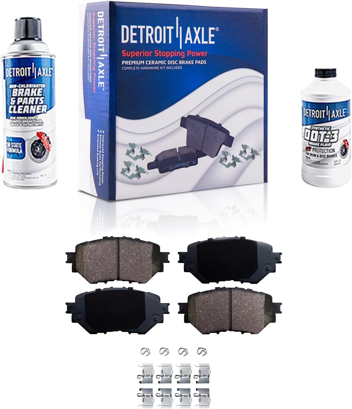 Detroit Axle - Front Brake Kit for 2014 2015 2016 2017 2018 Mazda 3 Drilled & Slotted Brake Rotors Ceramic Brake Pads Wheel Bearing & Hubs Replacement : 11.02' inch Front Rotor