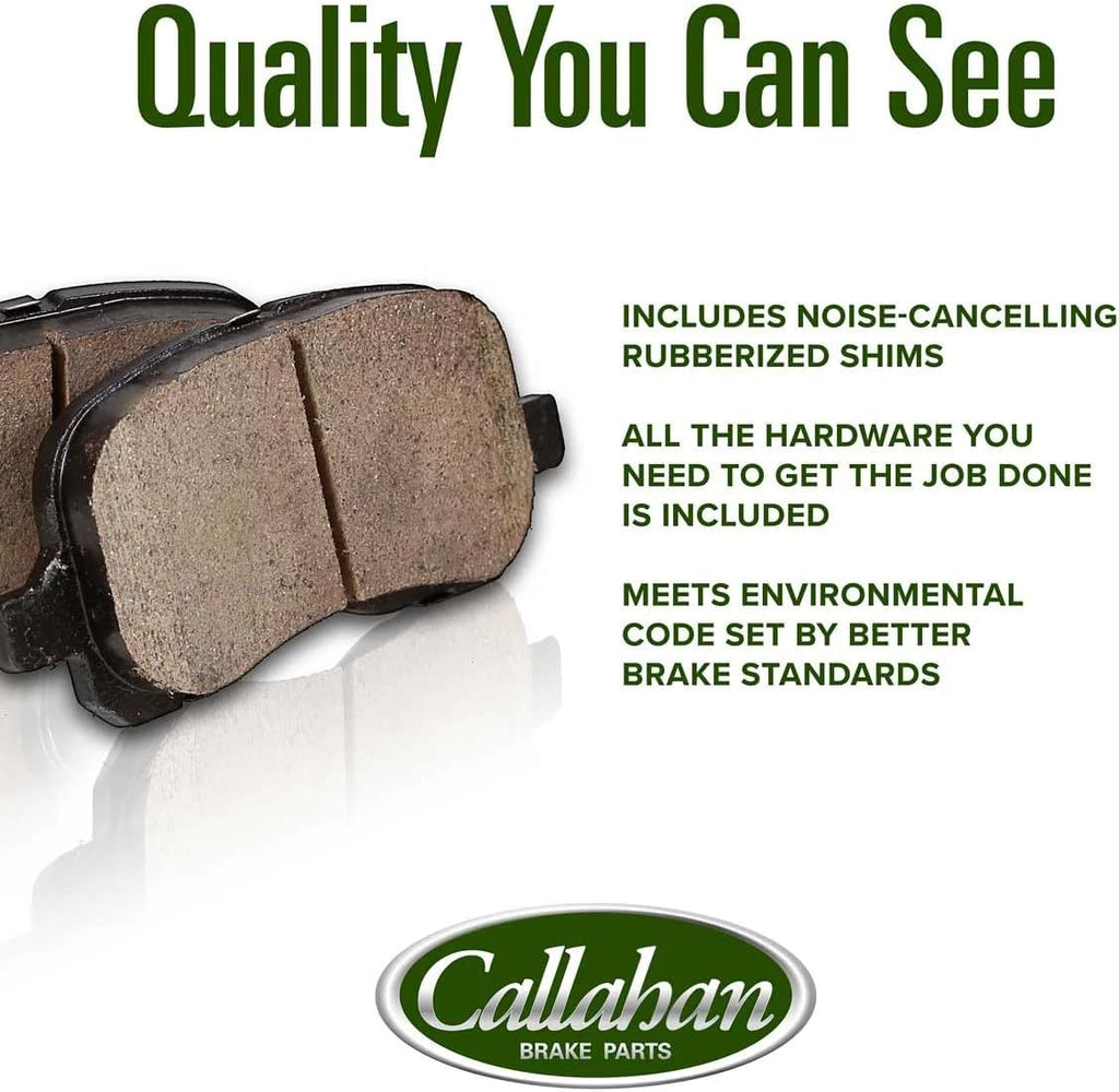 Callahan Brake Parts Front and Rear Brake Kit For INFINITI JX35 2013 |QX60 2014-18 |Nissan Murano 2015-24 - Drilled & Slotted Disc Rotors with Ceramic Brake Pads + Hardware, EBYK043290