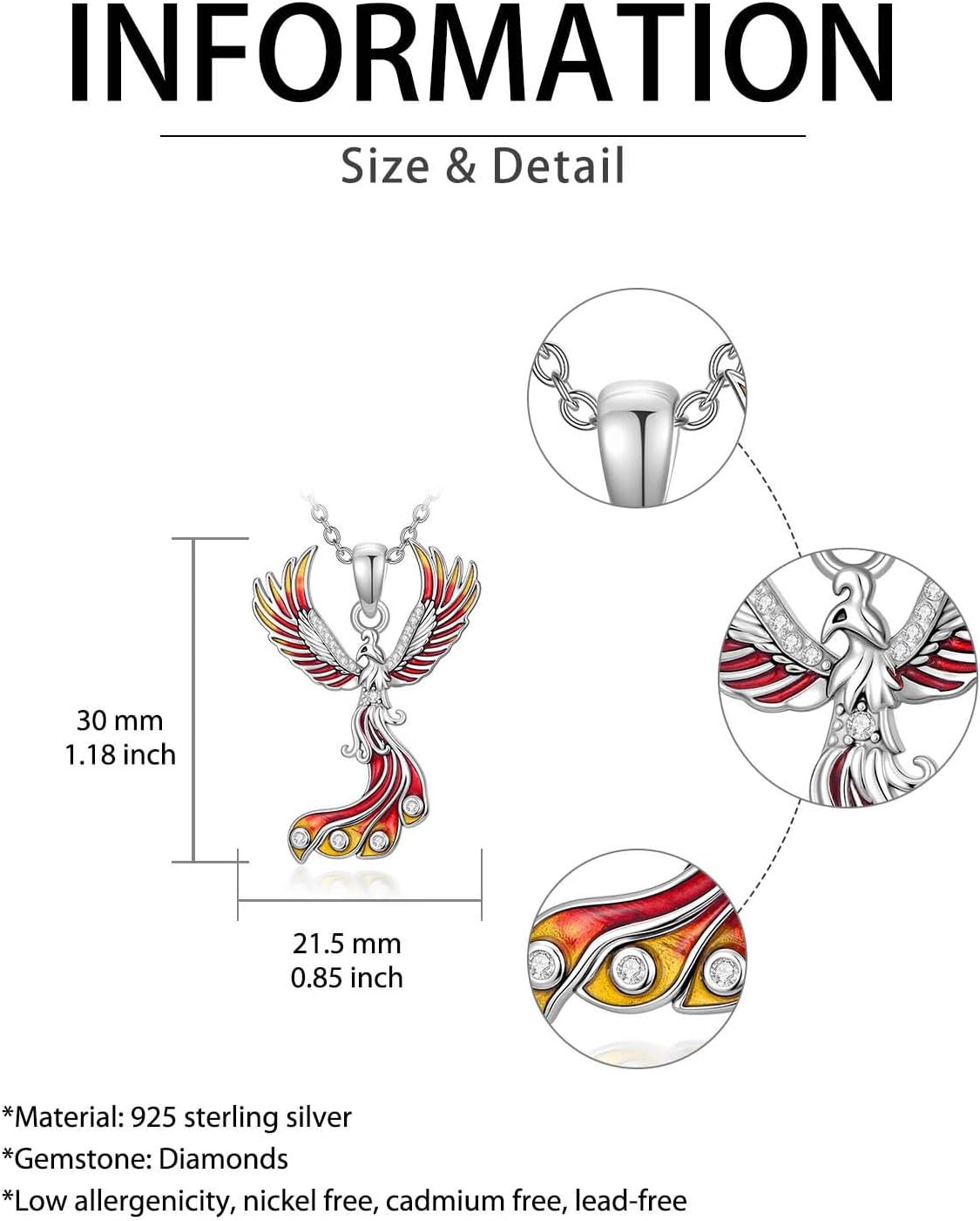 ZBA Natural Diamond Animal Necklaces for Women, 18k Gold Plated 925 Sterling Sliver Fine Jewelry Meaningful Gifts (Color F-G/Clarity I1-I2)