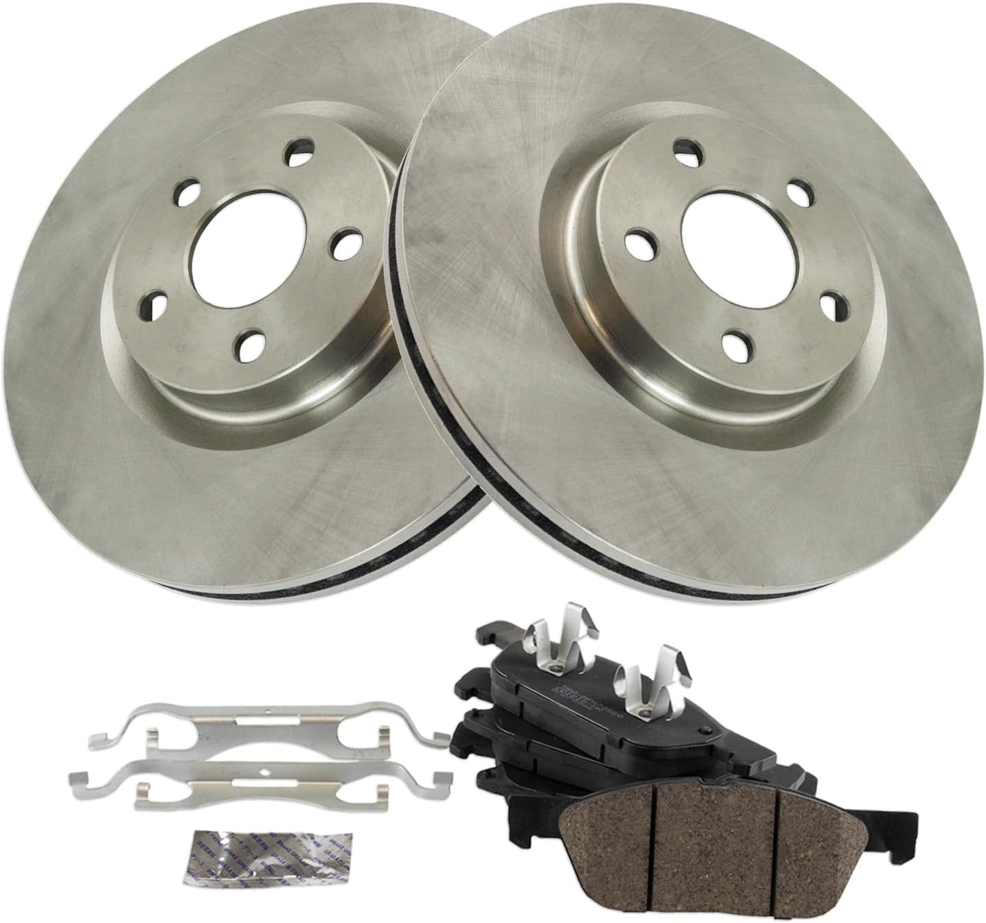 TRQ Front Brake Pad and Rotor Set Ceramic Vented Rotors Compatible with 2015-2020 Ford Edge