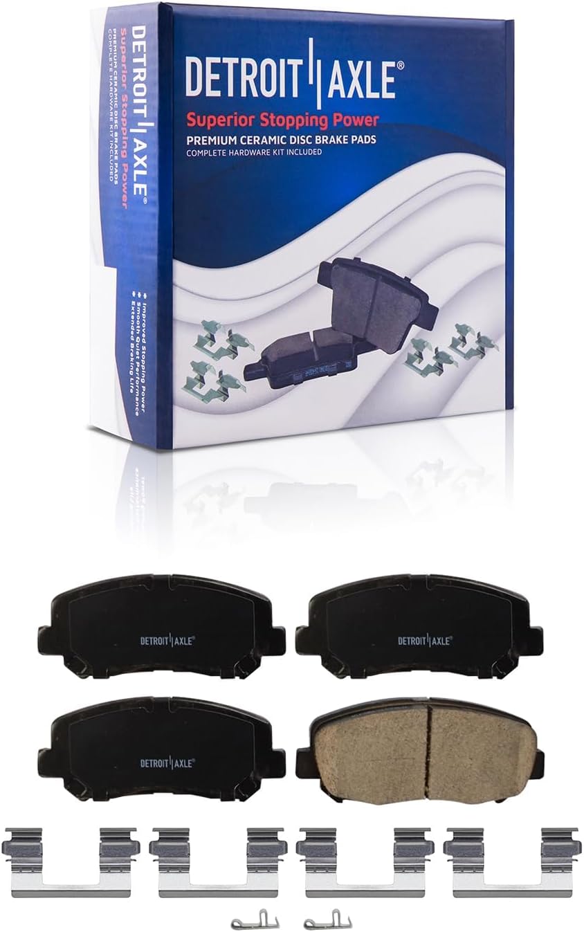Detroit Axle - Brake Kit for 2014-2022 Jeep Cherokee [Single Piston Front Calipers], Brakes Rotors Brake Pads 2015 2016 2017 2018 2019 2020 2021 Replacement : 12.99' Front and 10.95' Rear Rotor