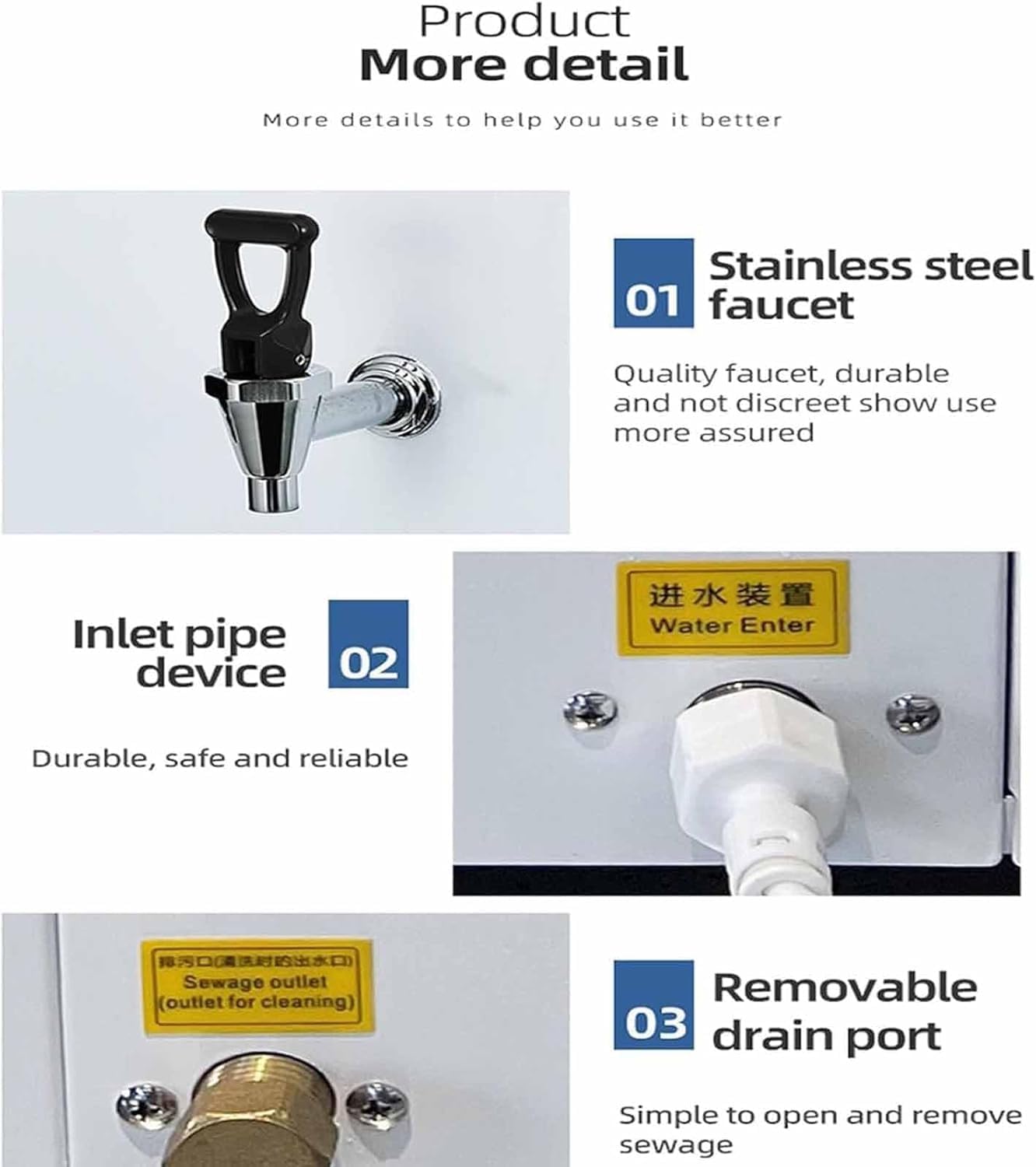3000W Commercial Water Heater,Professional Electric Hot Water Dispenser, with Touchscreen/Built-in Water Purifier (50L)
