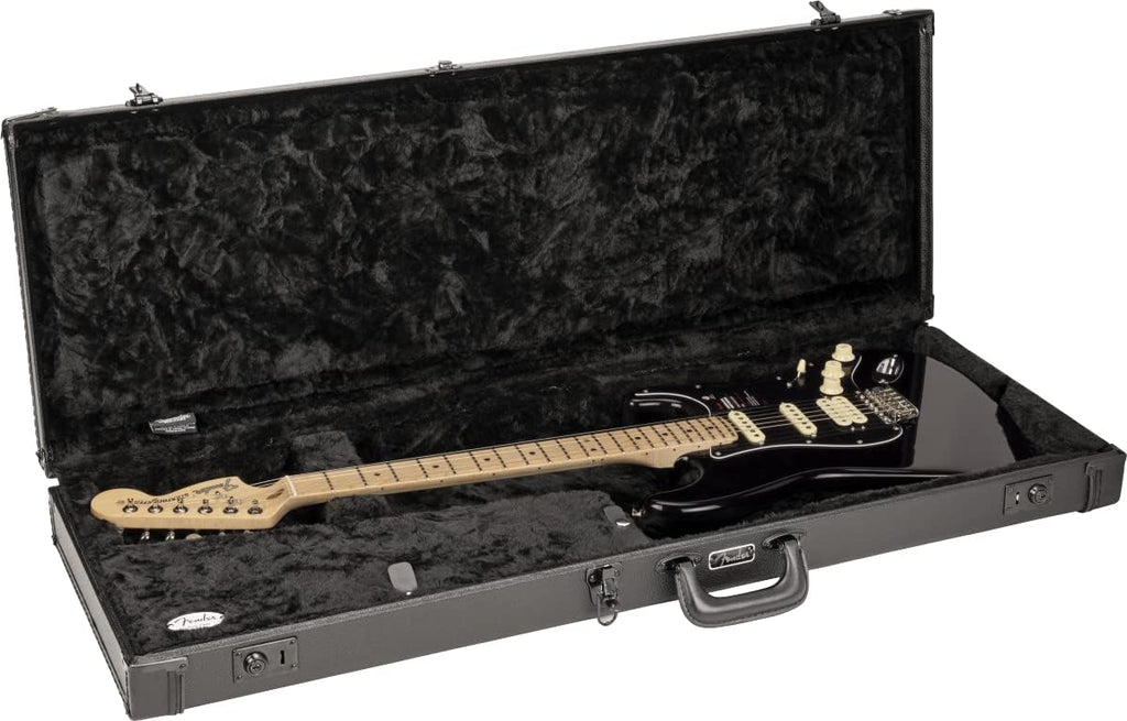 Fender® Classic Series Wood Case for Strat®/Tele® - Blackout Case for Electric Guitar, Colour: Blackout (All Parts in Black)