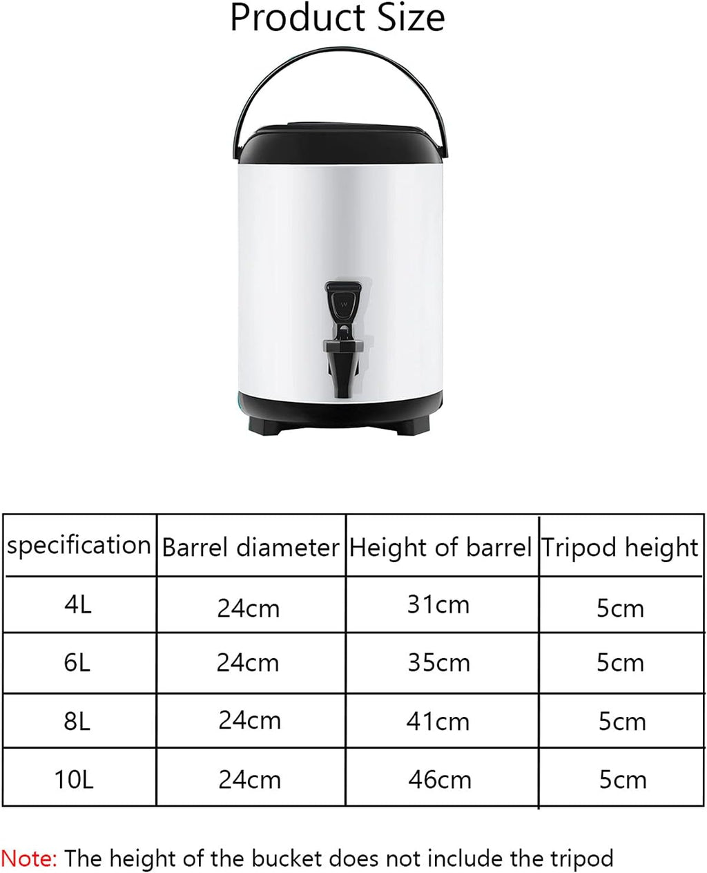 Drink Dispenser Commercial Insulation Barrel Water Dispenser with Tap and Stand, Hot Beverage Dispenser for Hot Water Milk Coffee Tea, Keep Warm for 6-8 Hours for Parties