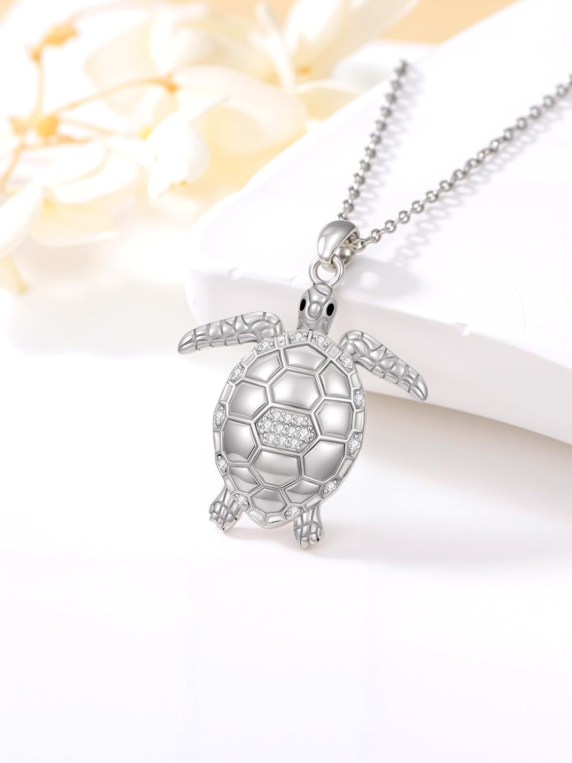 ZBA Natural Diamond Animal Necklaces for Women, 18k Gold Plated 925 Sterling Sliver Fine Jewelry Meaningful Gifts (Color F-G/Clarity I1-I2)