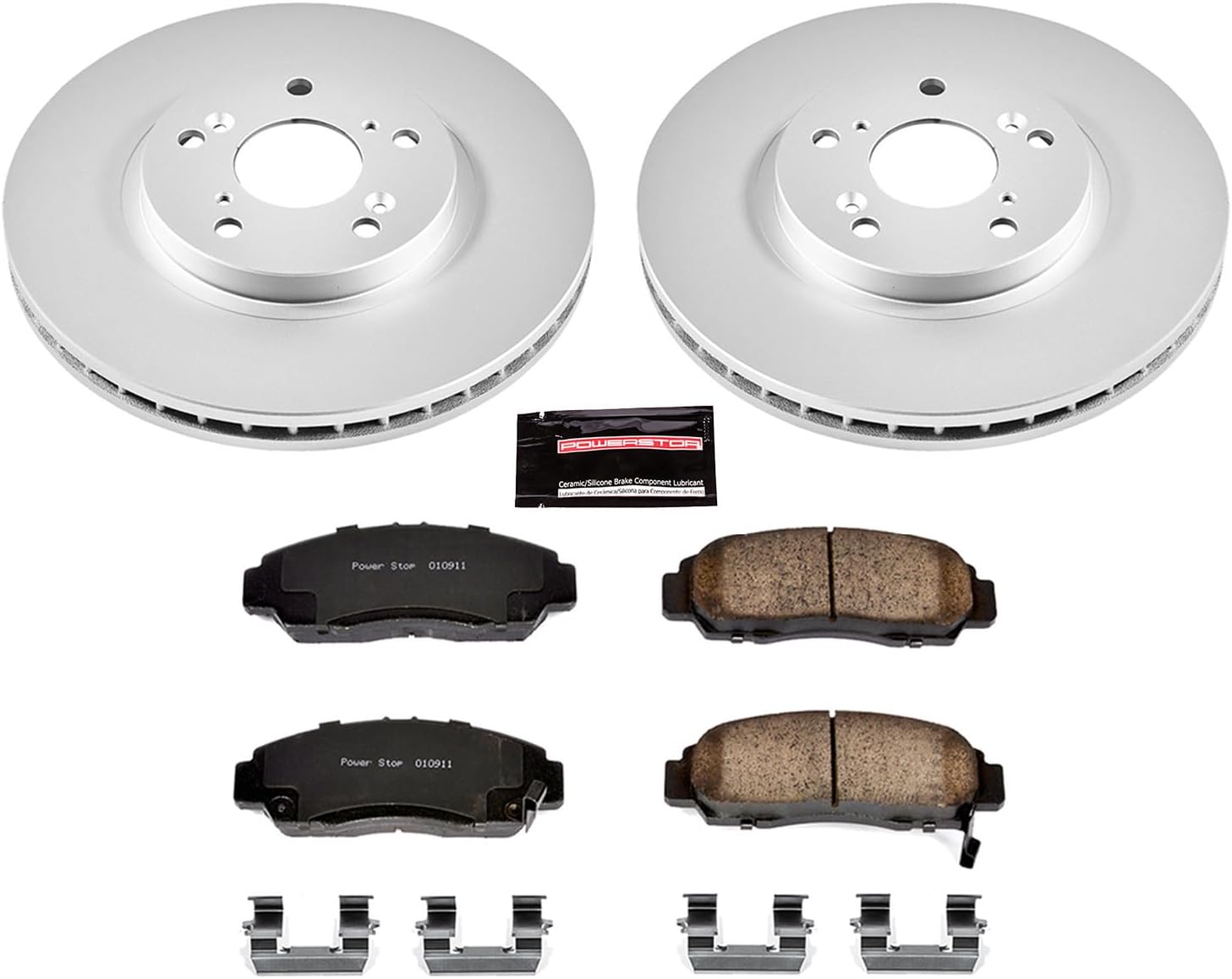 PowerStop Front Brake Kit for Acura CL 2001-03 |TL 1999-08 |TSX 2004-10 |Honda Accord 2003-11 - Fully-Coated Disc Rotors with Z17 Ceramic Brake Pads Replacement, CRK2292