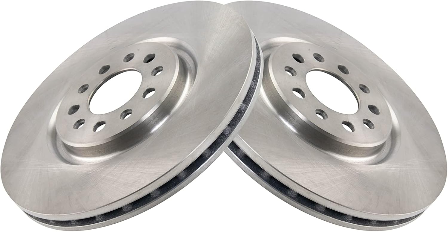 TRQ Front Ceramic Brake Pad and Rotor Set 12.99 in 5-Lug for 2016-2021 Jeep Cherokee with 330 mm Diameter Front Rotors with Dual Piston Calipers