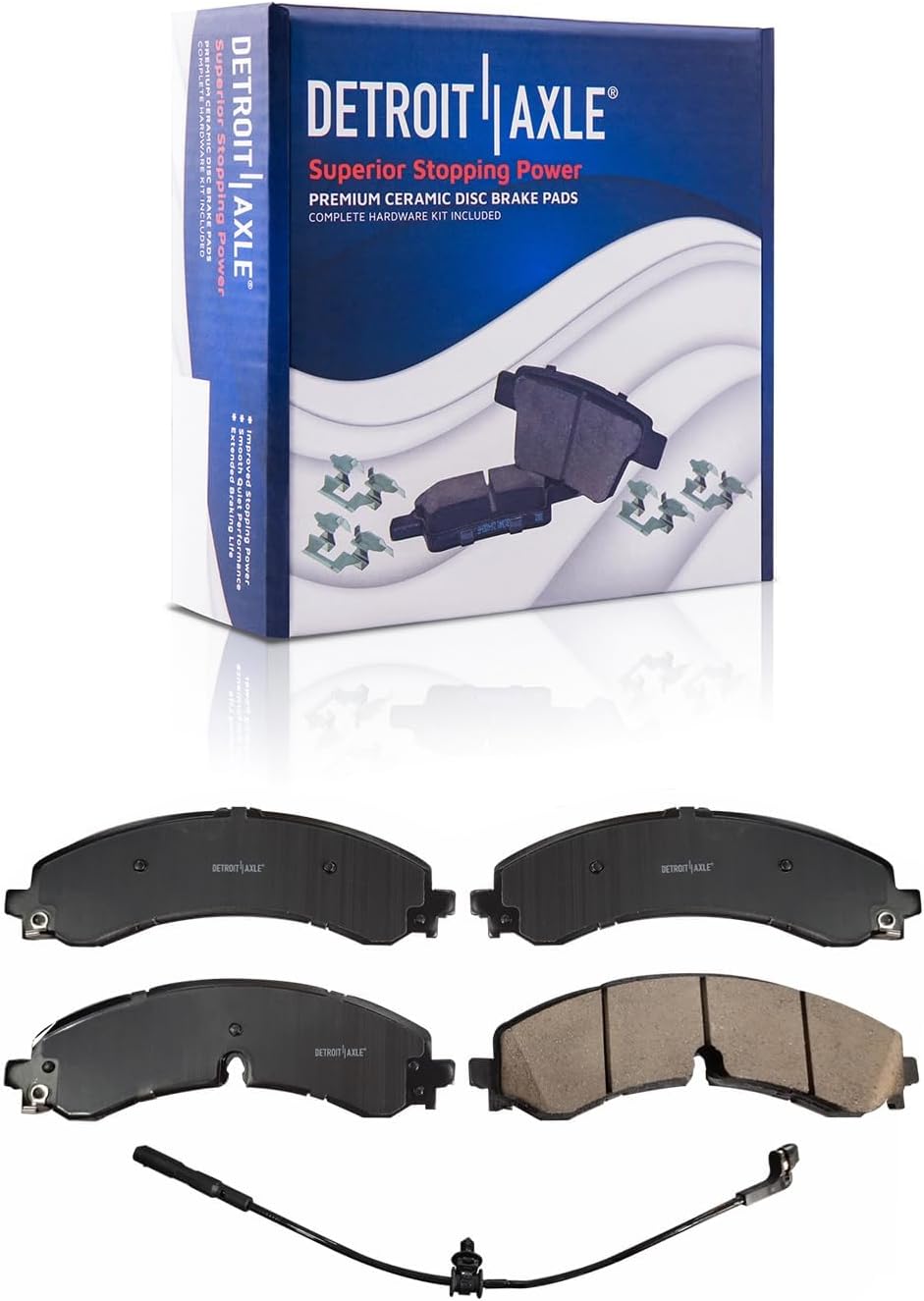 Detroit Axle - Brake Kit for 20-24 Chevrolet GMC Silverado Sierra 2500 3500 HD Disc Brake Rotors Brakes Pads 2020 2021 Replacement : 13.98' inch Front and 14.17' inch Rear Rotor