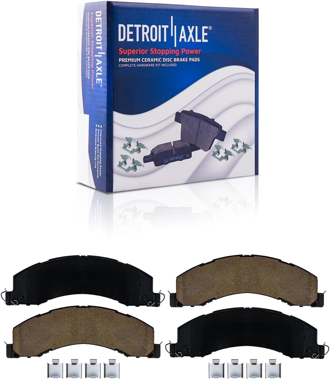 Detroit Axle - 8pc Brake Kit for 2013-2024 Ram 4500 5500, 15.35' inch Front and Rear Disc Brake Rotors Ceramic Brakes Pads with Hardware 2014 2015 2016 2017 2018 2019 2020 2021 2022 2023 Replacement