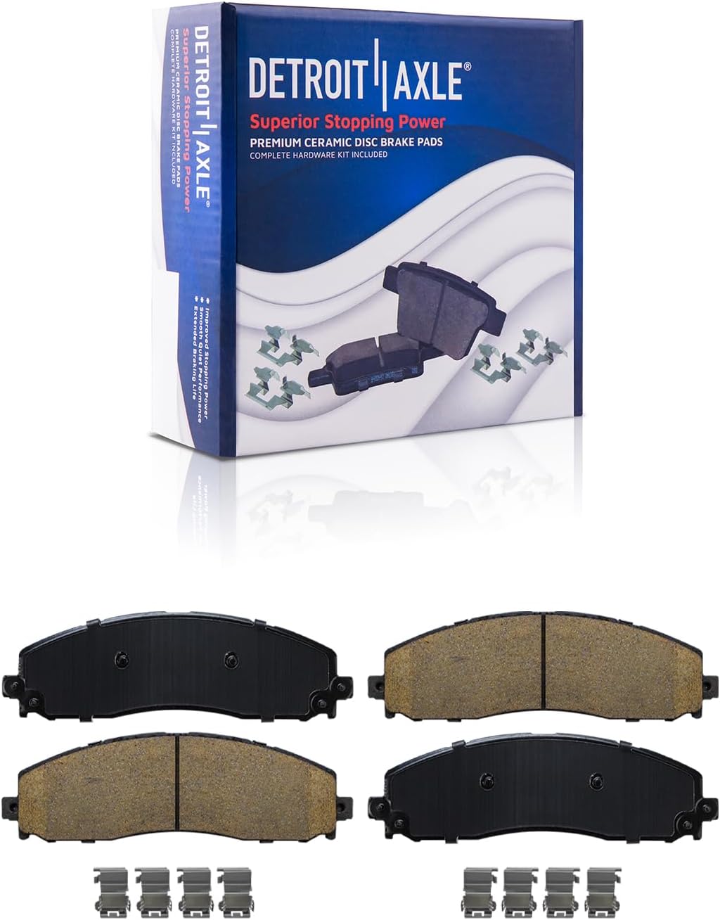 Detroit Axle - 8pc RWD Brake Kit for 2012-2022 Ford F-250 Super Duty 2013-2022 F-350 Super Duty Disc Brake Rotors Ceramic Brakes Pads Replacement : 14.29' inch Front and Rear Rotors