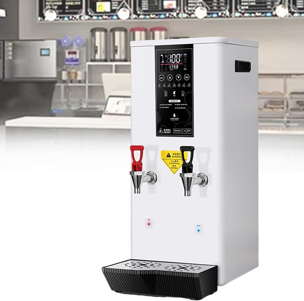 3000w Stainless Steel Commercial Hot Water Boiler, 45l Large Capacity, with LCD Display, Step Heating, Automatic Water Supply, Suitable for Restaurants, Churches, Schools,White-110V