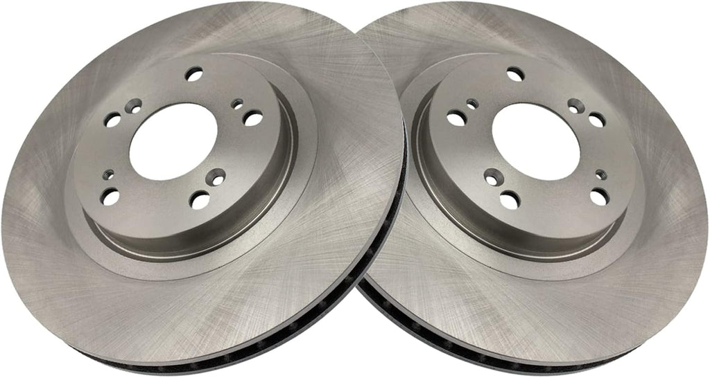 TRQ Front Brake Pad and Rotor Set Ceramic Vented Rotors Compatible with 2006-2011 Honda Civic 2002-2006 Acura RSX