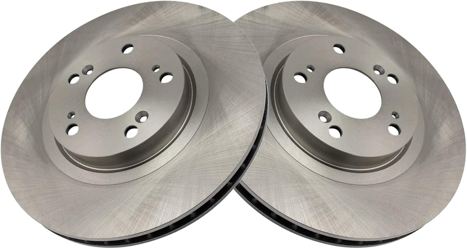 TRQ Front Brake Pad and Rotor Set Ceramic Vented Rotors Compatible with 2006-2011 Honda Civic 2002-2006 Acura RSX
