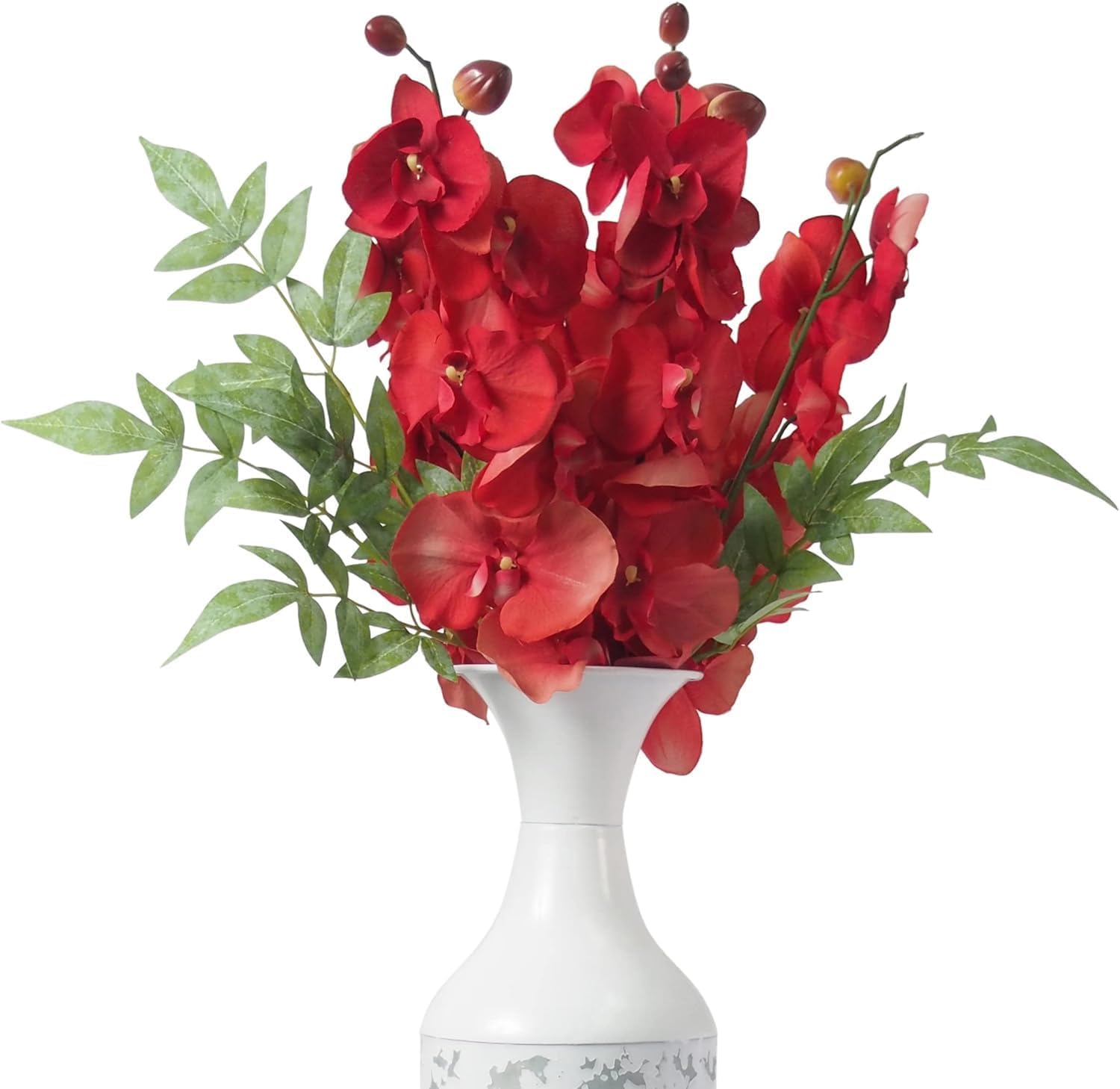 Hosley 144 Pack Artificial Phalaenopsis Orchids – 28' Tall Salmon Fake Orchid Stems for Vases, Wedding Centerpieces, Farmhouse & Home Décor, Office Displays & Flower Arrangements