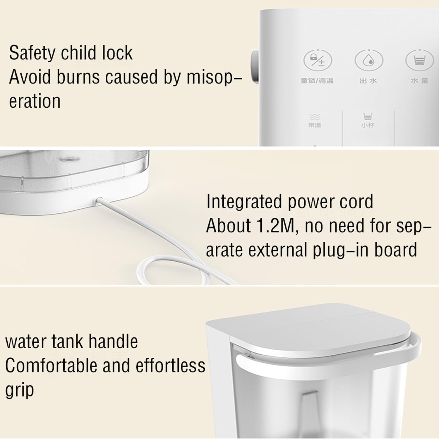 SinSed Electric hot Water Dispenser Sunbeam hot Shot Small Instant hot Household Water Purifier Tabletop Pumping Water Boiler 4-Stage Temperature Control(Color:c)